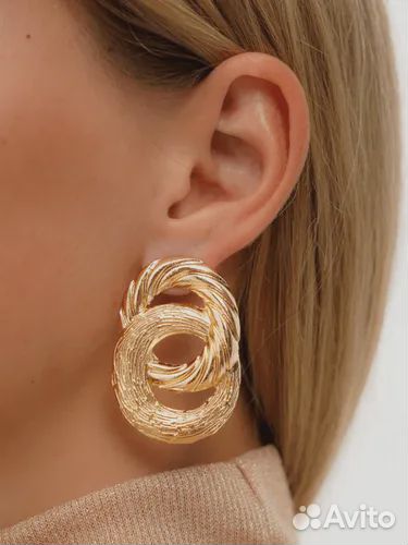 Серьги из двух колец