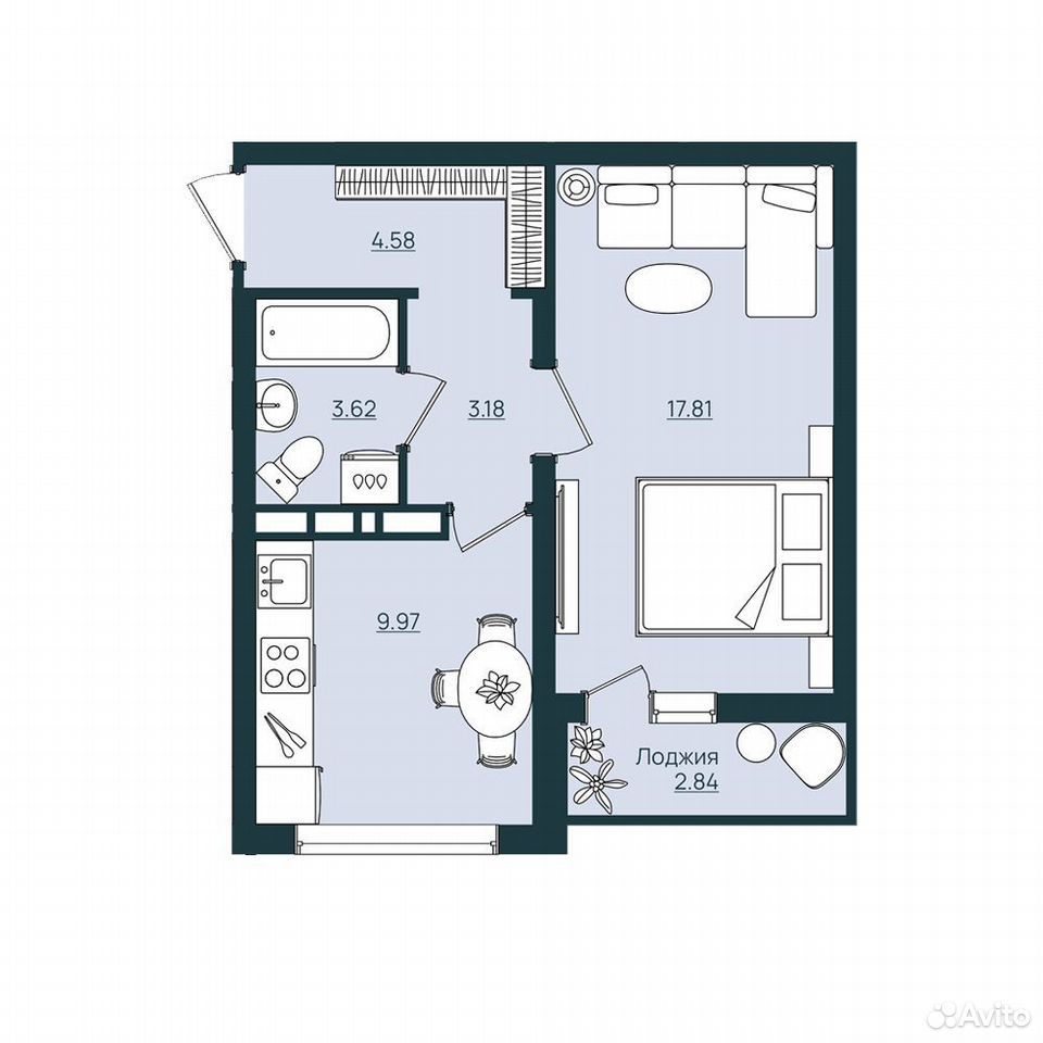 1-к. квартира, 40,6 м², 2/9 эт., Херсон