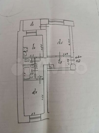 2-к. квартира, 46,1 м², 5/5 эт.