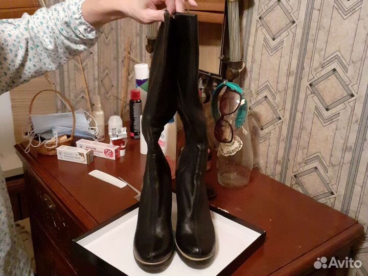 Сапоги демисезонные из нат.кожи