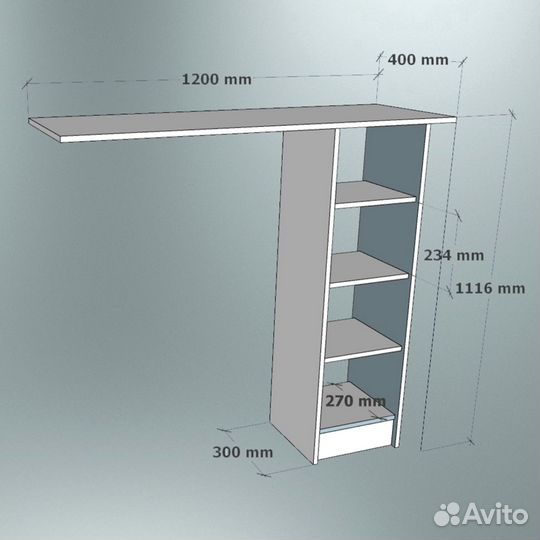 Барная стойка Призрачный гонщик 120х40х112