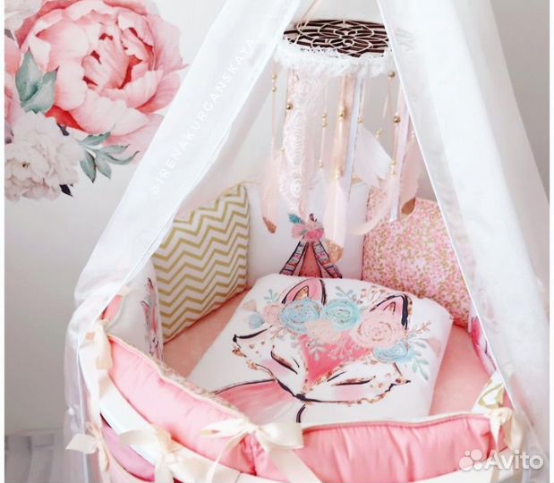 Бортики в детскую кроватку с одеялом