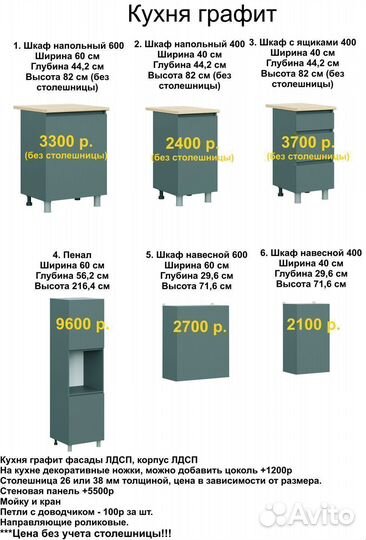 Кухня серая