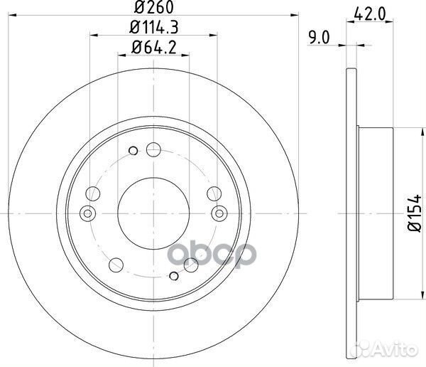 Диск тормозной зад honda civic viii Saloon