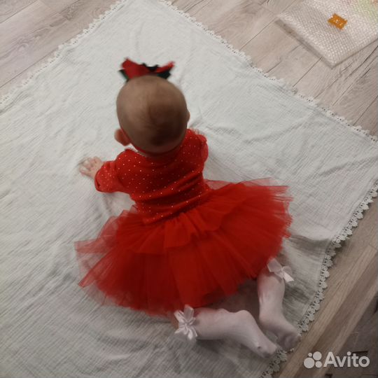 Новогодние платье боди для девочки 68