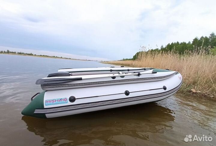 Лодка mishimo family lite 390 бело-зеленая