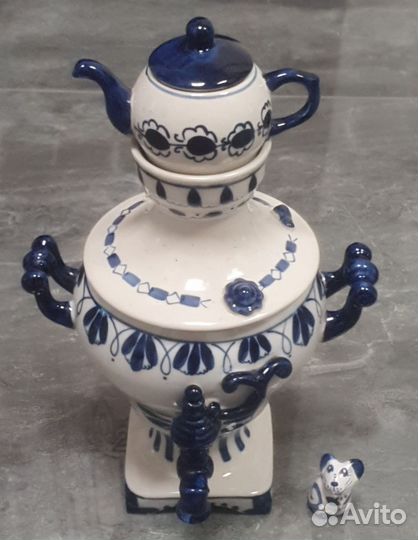 Сувенир самовар Гжель