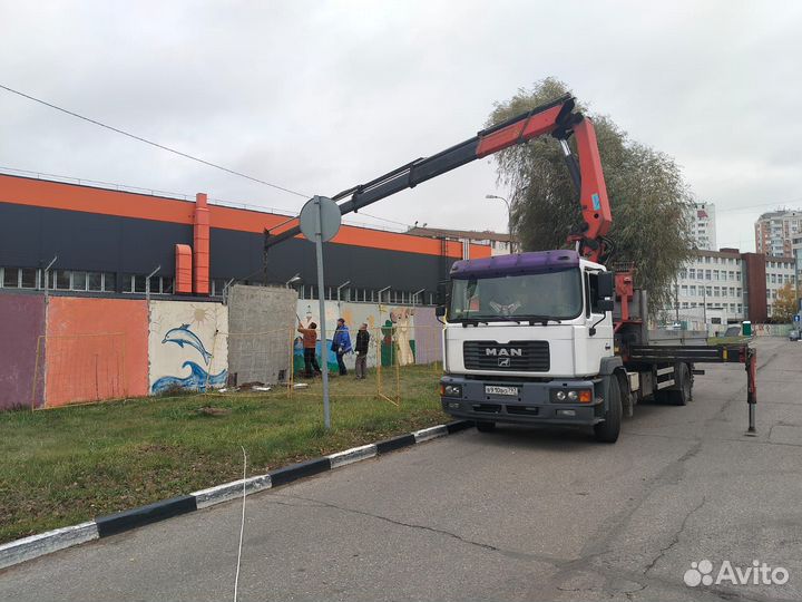 Аренда и услуги манипулятора, стрела 7 т, 18.5 м, борт 7 т, 6.2 м