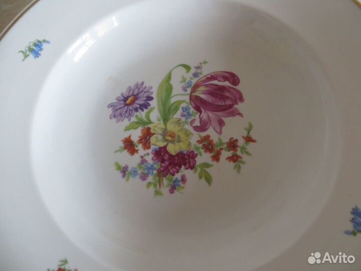 Тарелки Блюдо Дулево Мейсенский букет