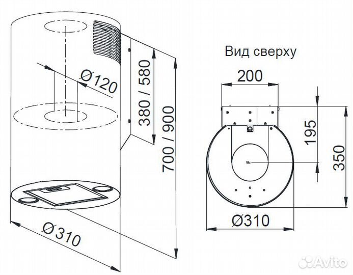 Вытяжка weissgauff Tevel 900 PB Cu