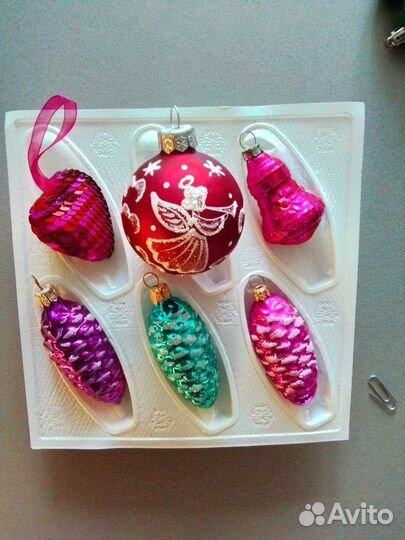 Ёлочный шар стекло, ручная роспись