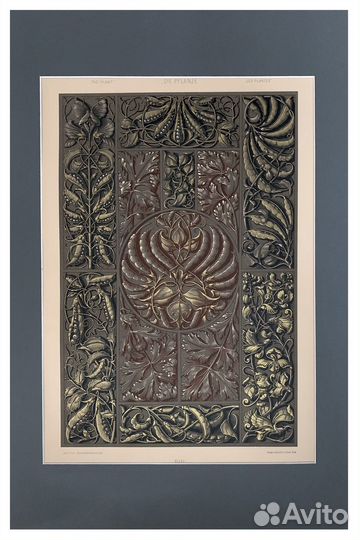 Антикварная большая гравюра А. Седера 1890г Вена