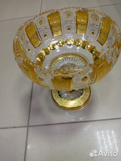 Ваза для фруктов на ножке хрусталь