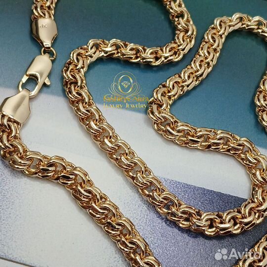 Цепь Бисмарк ок.60,5см/7мм Luxe Gold