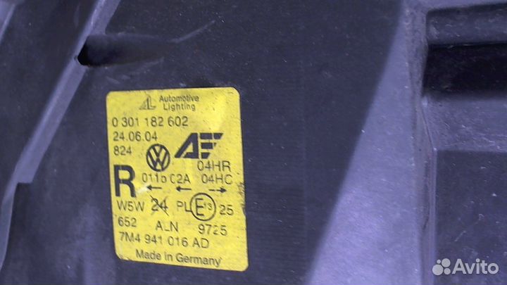 Фара (передняя) Volkswagen Sharan, 2005