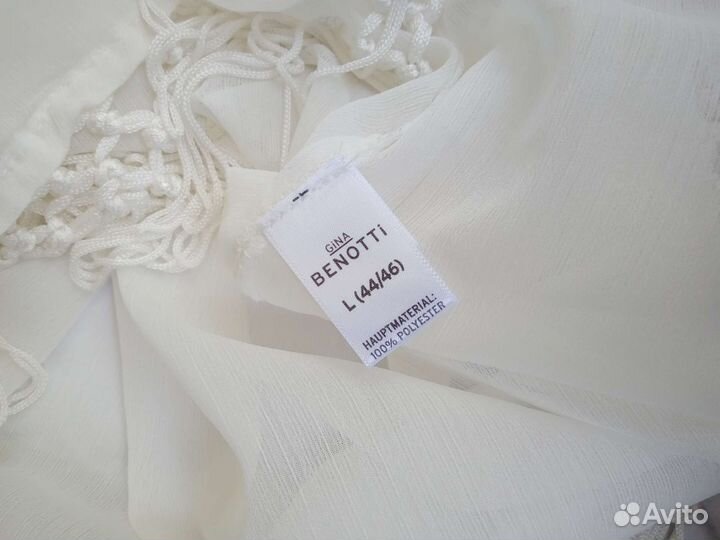 Пляжная туника накидка белая 50-52 размер