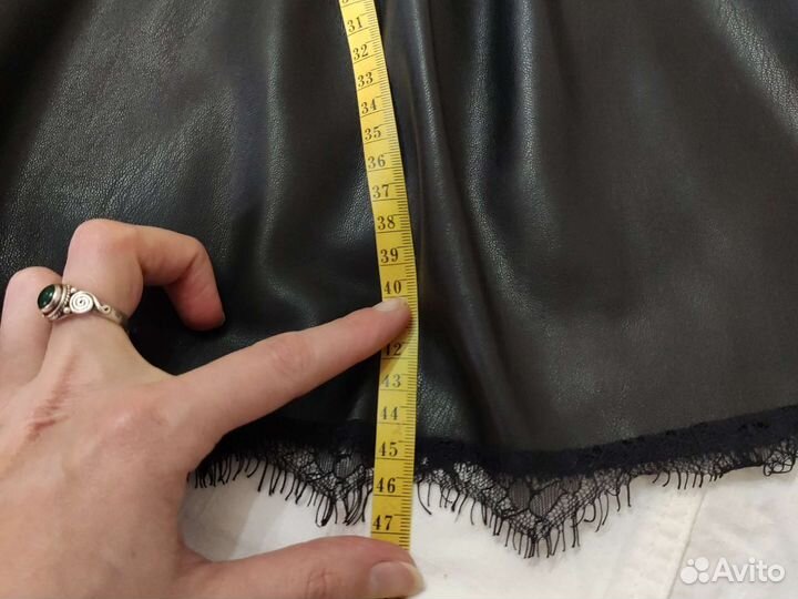 Кожаная юбка колокол 42 44