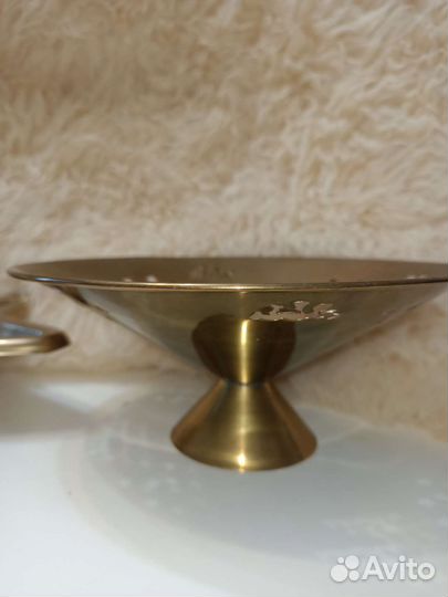 Ваза для фруктов Латунь винтаж Германия