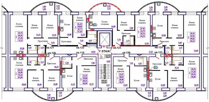 2-к. квартира, 63 м², 7/9 эт.