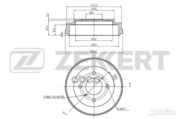Барабан торм. зад. Nissan Almera (N16E) 00- Pr