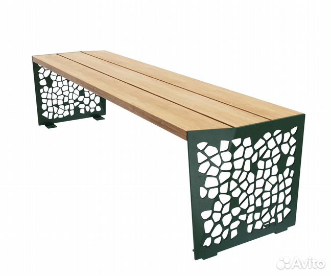 Скамейка стальная «Монс Филигран» без спинки Бук