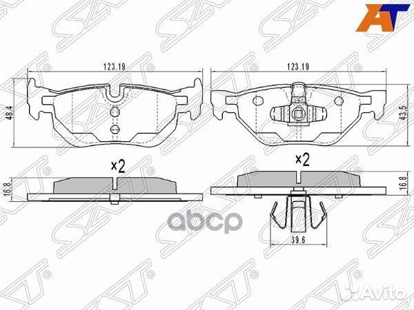 Колодки тормозные зад BMW 3 E90 ST-34216774692 Sat