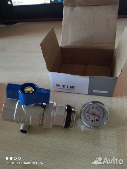 Манометр отопления с шаровым краном 2 штуки