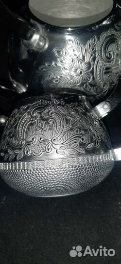 Чайно-кофейный сервиз, хромированный, СССР