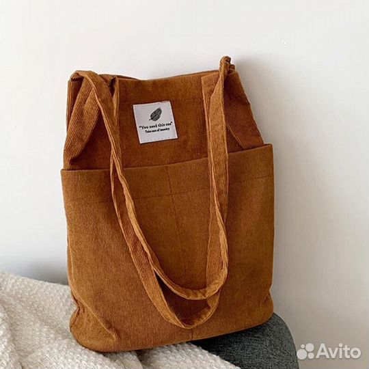 Сумка шопер новая, вельвет