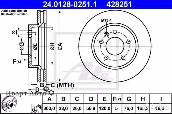 Передний тормозной диск Vw Amarok