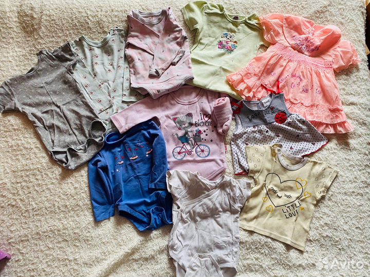 Вещи пакетом на девочку 74 80 86