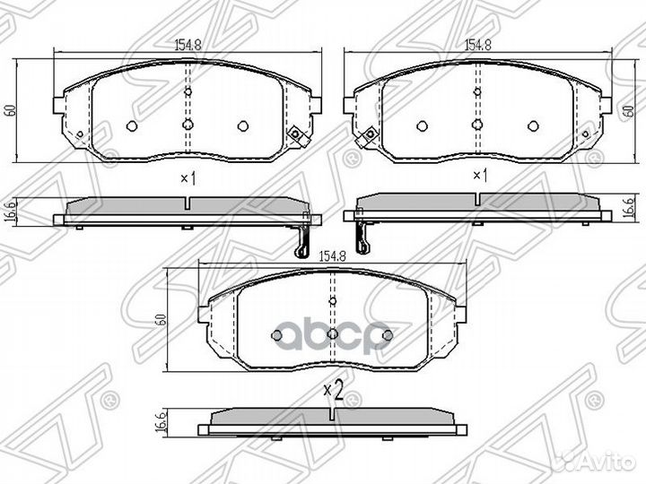Колодки тормозные перед KIA sorento 02-09 ST-58