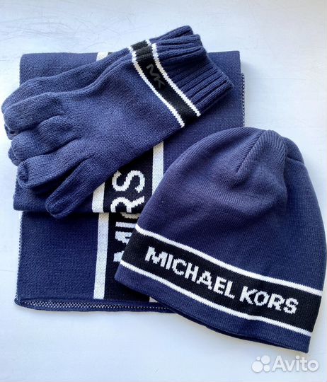 Шапка шарф перчатки Michael Kors комплект мужской