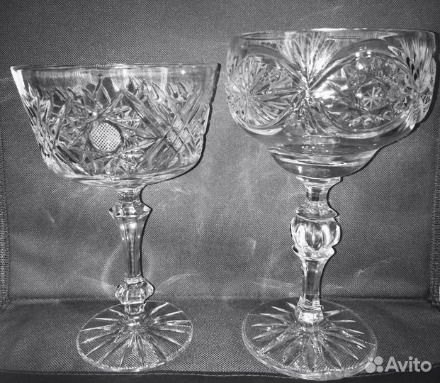 Вазы-конфетницы на ножке. Хрусталь СССР