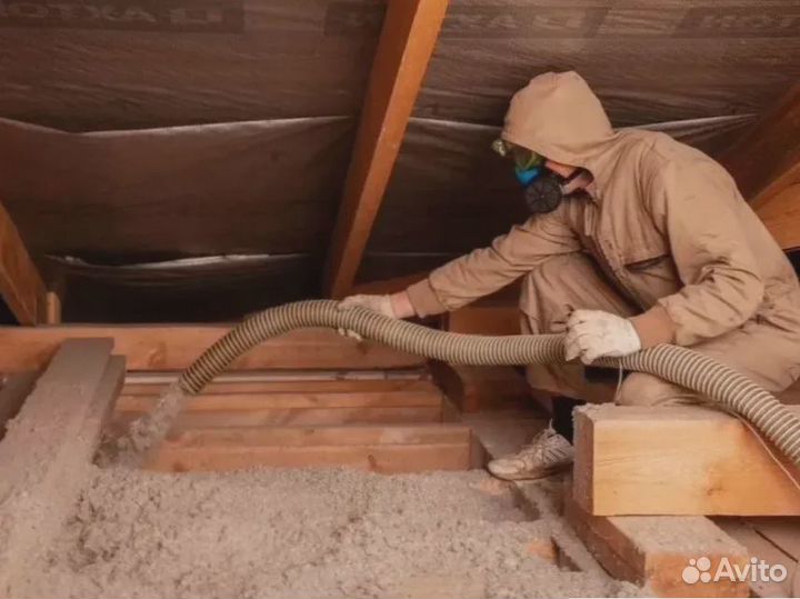 Изоляция стен эковатой