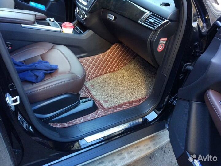 3д коврики из экокожи в салон авто с бортами