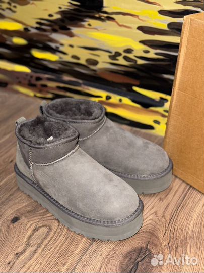 Серые уги UGG Classic Ultra Mini Platform