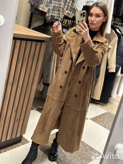 Тренч замшевый