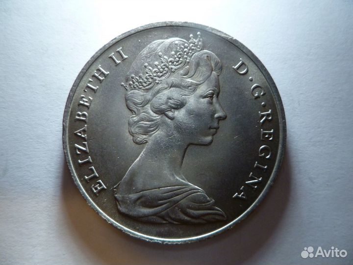 Монета Гибралтар 1 крона 1967 год