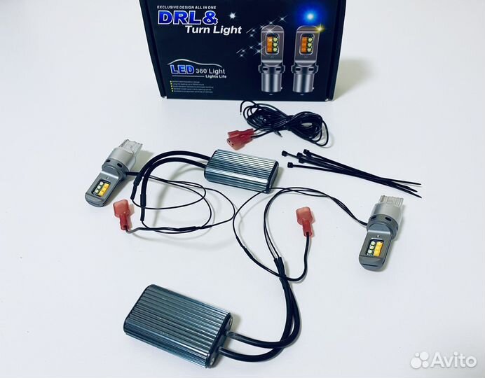 Диодные LED ходовые огни дхо с поворотниками 2 в 1