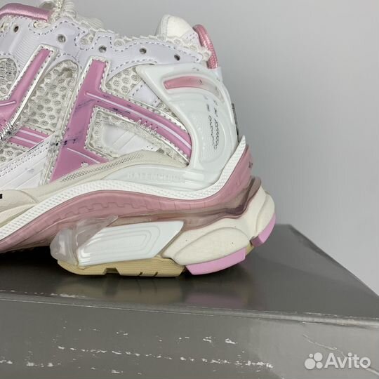 Кроссовки Balenciaga Runner white pink розовые