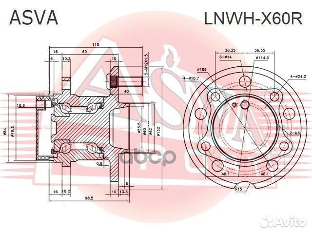 Ступица колеса зад прав/лев 40-30418-SX;IB4