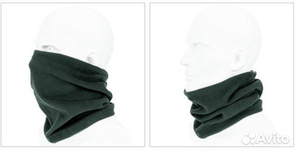 Флисовая мужская шапка + шарф бафф