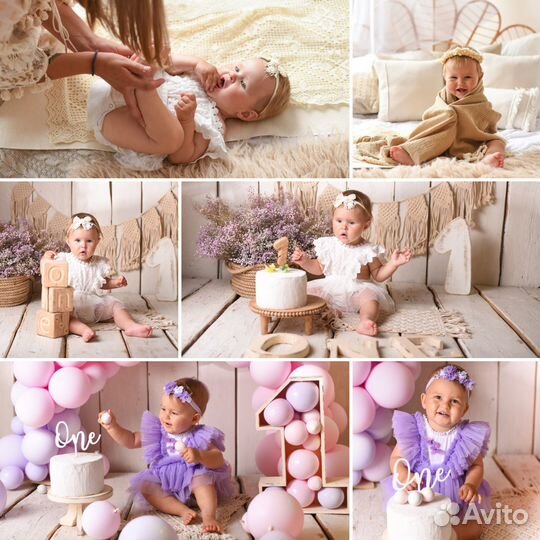 Детская Фотосессия на 1 годик, 6-12 месяцев