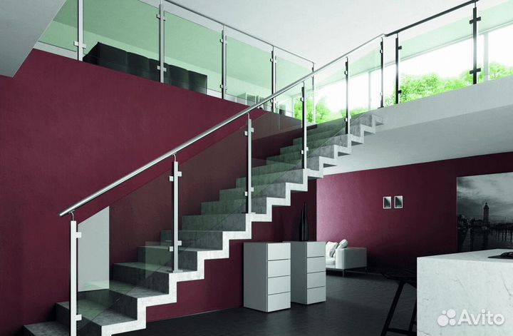 Стеклянные ограждения лесниц