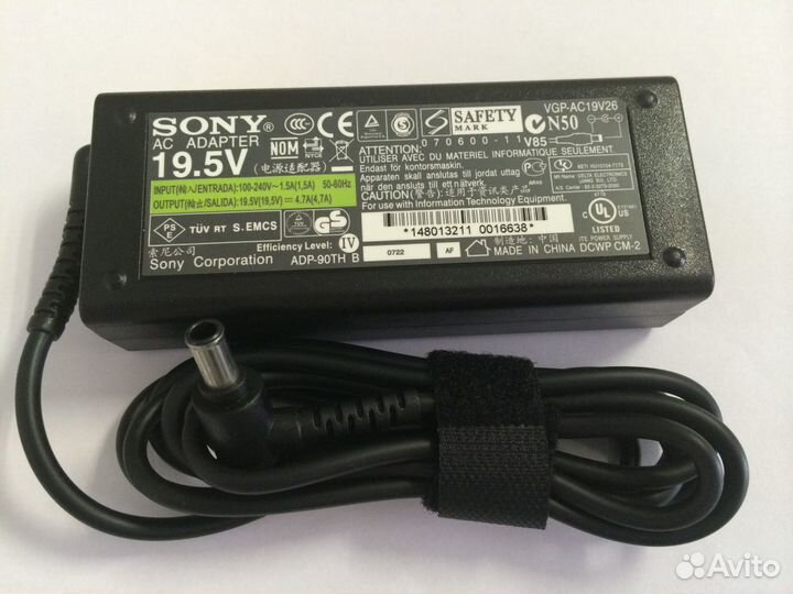Зарядка для ноутбука Sony 19.5V 4.7A 90 Вт новая