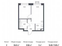 1-к. квартира, 32,6 м², 17/17 эт.