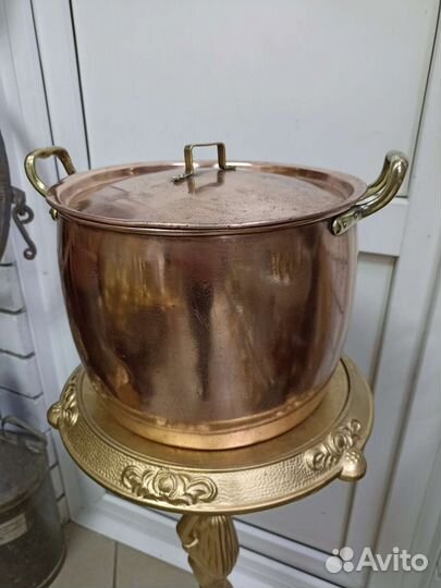 Кастрюля медная старинная.клеймо 1892 г