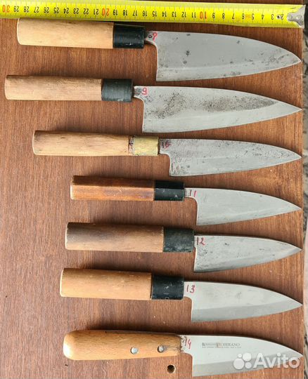 Японский кухонный нож. Деба. Клейма мастера