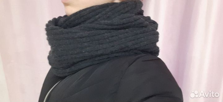 Снуд шарф женский чёрный